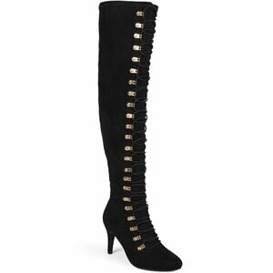 Journee Collection Women Trill Over the Knee Combat Boots Size US 7.5M Black